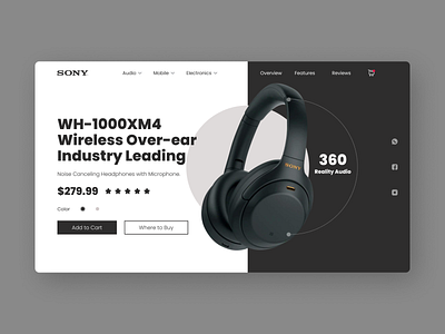 Sony Headphones Landing Page Design