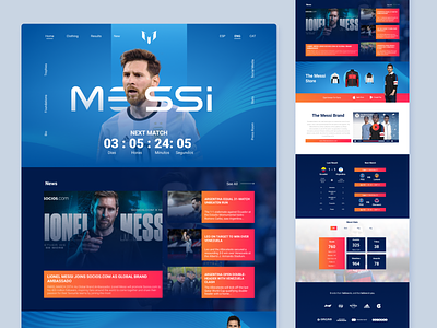 Messi Store- Landing Page Concept argentina barca creative design ecommerce fashion figma football homepage interface landing page messi modern web online store responsive simple trend ui web website design