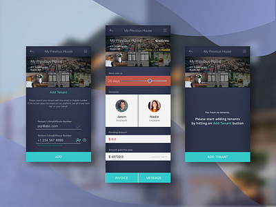 Add Tenants Dark Theme add design mobile rental tenant ui ux