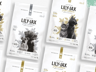Lily & Jax animals branding branding and identity canada cat design dog emballages food icon identité visuelle logo logo design packaging pets pines trees