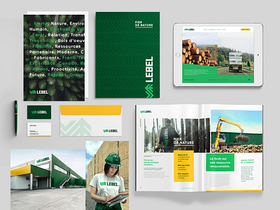 Groupe Lebel branding branding and identity design identité visuelle logo logo design lumber manufacturer nature wood
