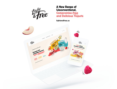 Light & Free - Danone website colorful danone delicious flavours free fruits light passion yogourt yogurt