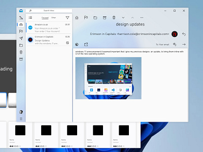 Email on Windows 11 email fluent design mica windows windows11