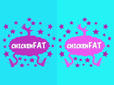 Chicken Fat Logo Iterations cartoon children kids podcast sketch