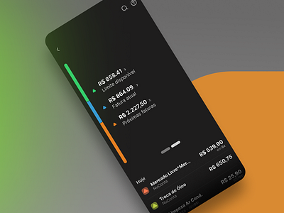 App. Limite disponível app design mobile ui ux