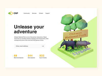 Landing page concept for national park