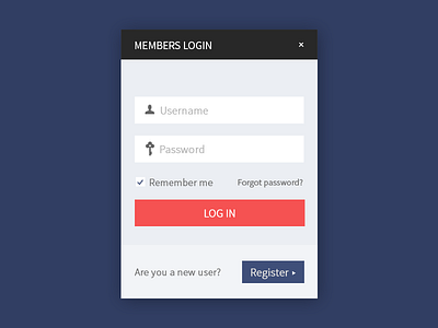 Members Login bootstrap modal box flat form login ui