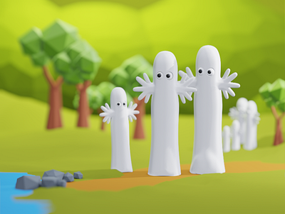 Hattifatteners from moomin valley 3d 3d art b3d blender illustration moomin