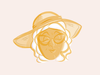 Beach Lady adobe draw cartoon face female feminine gold illustration people portrait stylus vector illustration woman