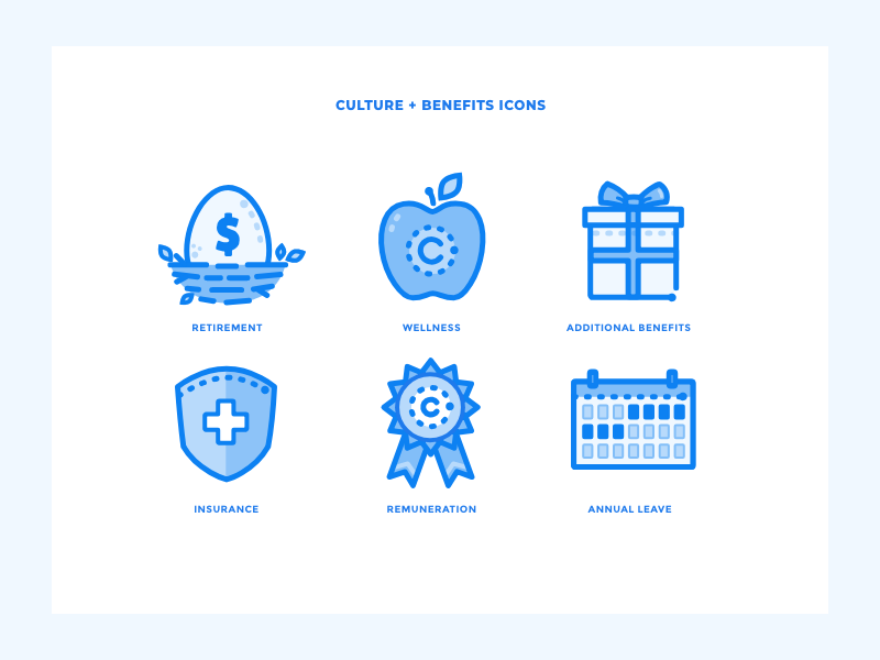 Custom Icons- Unused Concept award benefits calendar culture custom gift health icons illustration insurance money retirement shield ui vector web website