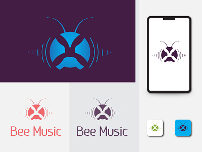 Bee music logo insect