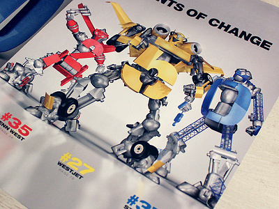 Agents of Change 3d illustration magazine cover robots transformers