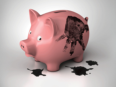 Subsidized Oil 3d illustration oil piggy piggy pank