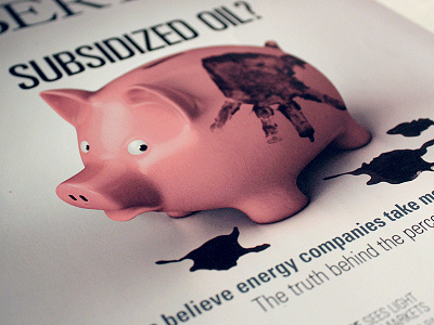 Subsidized Oil 3d illustration money oil piggy piggybank