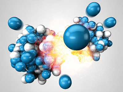 Nuclear Fission 3d atoms illustration magazine nuclear