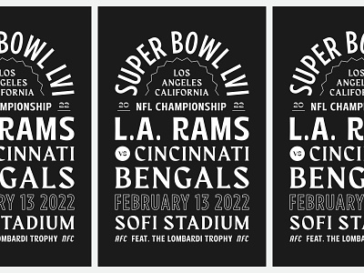 Los Angeles Rams Super Bowl LVI Football Poster, LA Rams Skyline