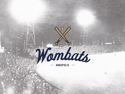 WOMBATS! annapolis baseball branding design illustration logo maryland team type vector