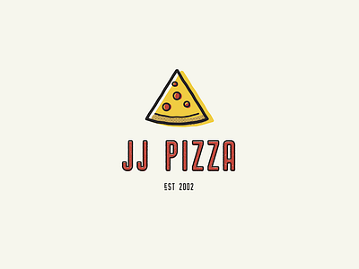 JJ PIZZA branding concept design icon illustration logo pizza thirtylogos type vintage