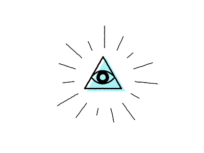 All Seeing Triangle badge cult eye icon ios logo neon triangle ui ux vintage web