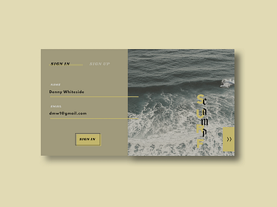 Surf Camp 🌊 app camp interface ios signin signup surf ui ux web