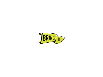 Bring It design flat icon illustration logo pennant pin retro vector vintage