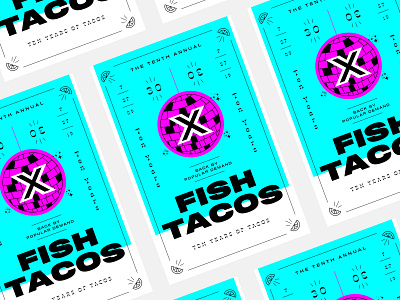 Fish Tacos X art brand design disco logo logo design music poster poster type ui ux