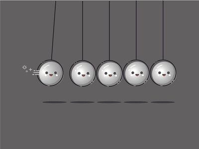 Newton's cradle MBE cause effect illustration