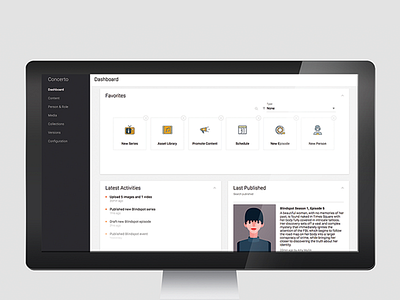 Concerto cms dashboard design user interaction ux research