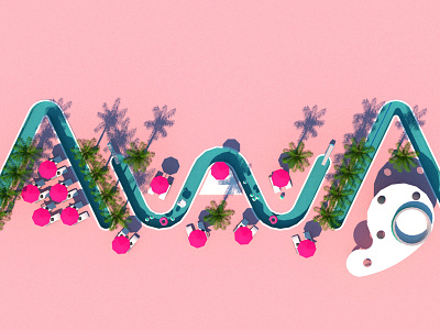 AwA logo top 3d design typography vray