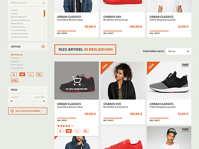 SNIPES Screen Redesign love orange product products redesign shop snipes ui ux view