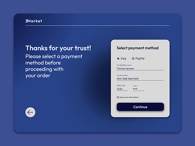 ZMarket Payment page checkout dailyui design web web design