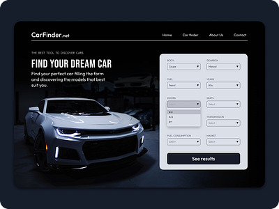 Car finder calculator dailyui design ui web design