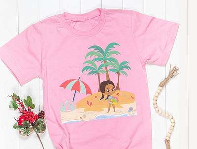 girl on beach branding graphic design