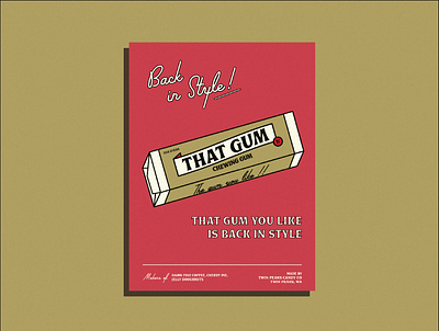 Twin Peaks: "That gum you like..." agent cooper badge branding design flat gum icon illustration lettering logo poster twin peaks twinpeaks type typography vector