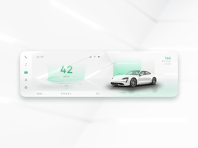 Porsche Electric Car Dashboard Concept app auto automobile automotive automotive design car design flat icon minimal ui ux vector
