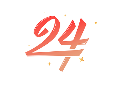 24 Baby 24 app birthday branding design flat illustration logo numbers type typography ui ux vector