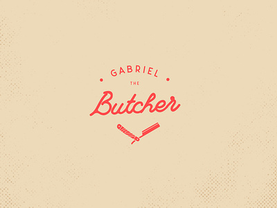 Gabe the Butcher Logo barber barber shop branding butcher design flat illustration logo razor typography