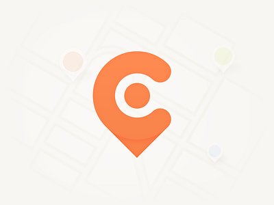 Logo app icon location minimal orange