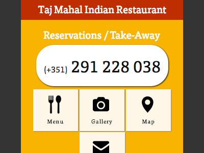 Taj Mahal Mobile food indian mobile red responsive restaurant yellow