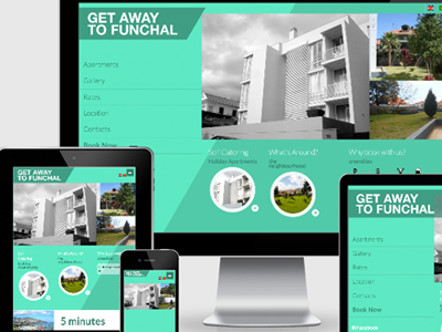 Website for Rental Apartments flat green holidays responsive rwd ui