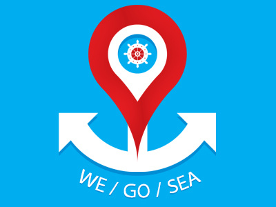 Logo design for WeGoSea anchor design logo map sea