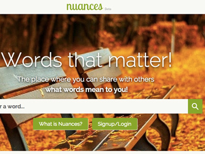 Nuances website revamp green images restyle words