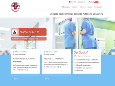 User interface for a Nurses Union Website blue clean red responsive rwd site ui