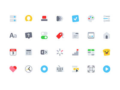 Solid color icons design icon ui