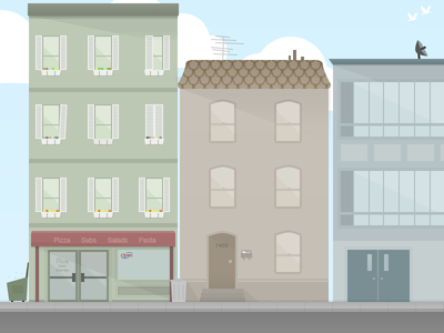 Street Corner Illustration