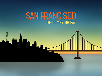 San Francisco, the city by the bay california flat gradient ios7 san francisco