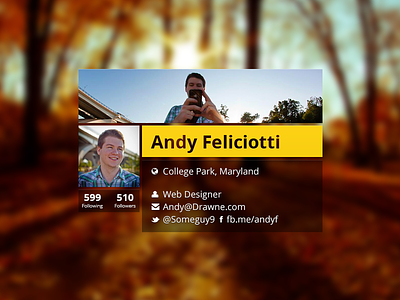 Mini Profile Card avatar freebie mini profile vcard