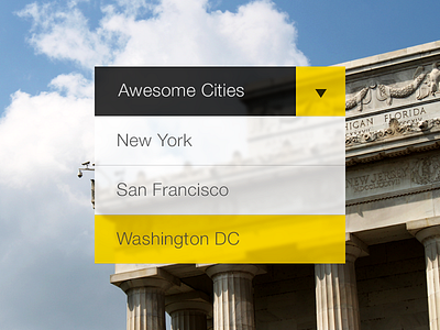 Awesome Cities Rebound cities dropdown favorite rebound yellow
