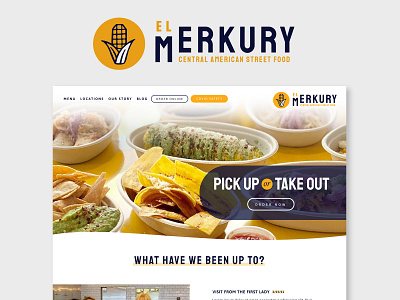 El Merkury Logo and Site Design branding logo logo design restaurant logo