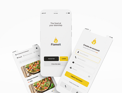 flameit Food UI design branding graphic design ui